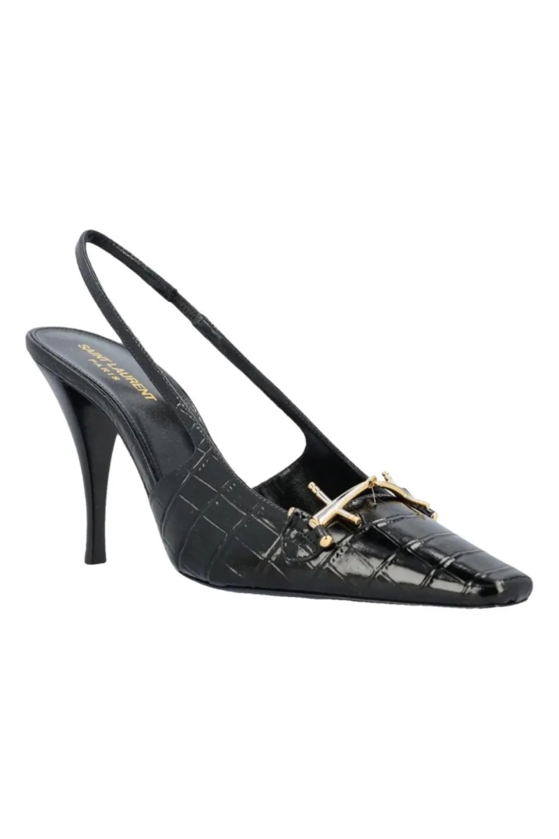 SAINT LAURENT Leather Croco Tom Ayakkabı X118972231