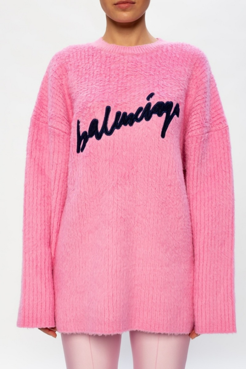 【お取り置き】BALENCIAGA ニット ピンク XS BALENCIAGA Signature Pembe Kazak X4827022